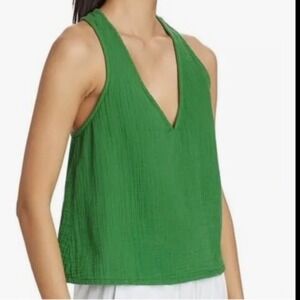 Xirena Axl Gauze Womens's Pesto Green Sleeveless 100% Cotton Tank Top NWT - S